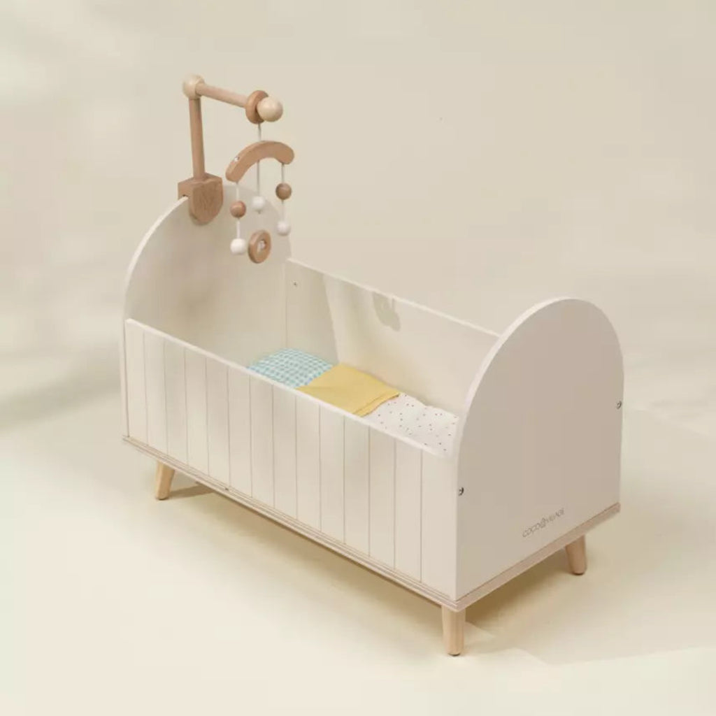 Wooden Dolls’ Crib & Accessories