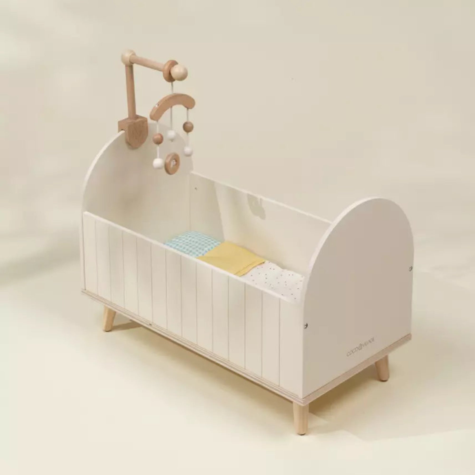 Wooden Dolls’ Crib & Accessories