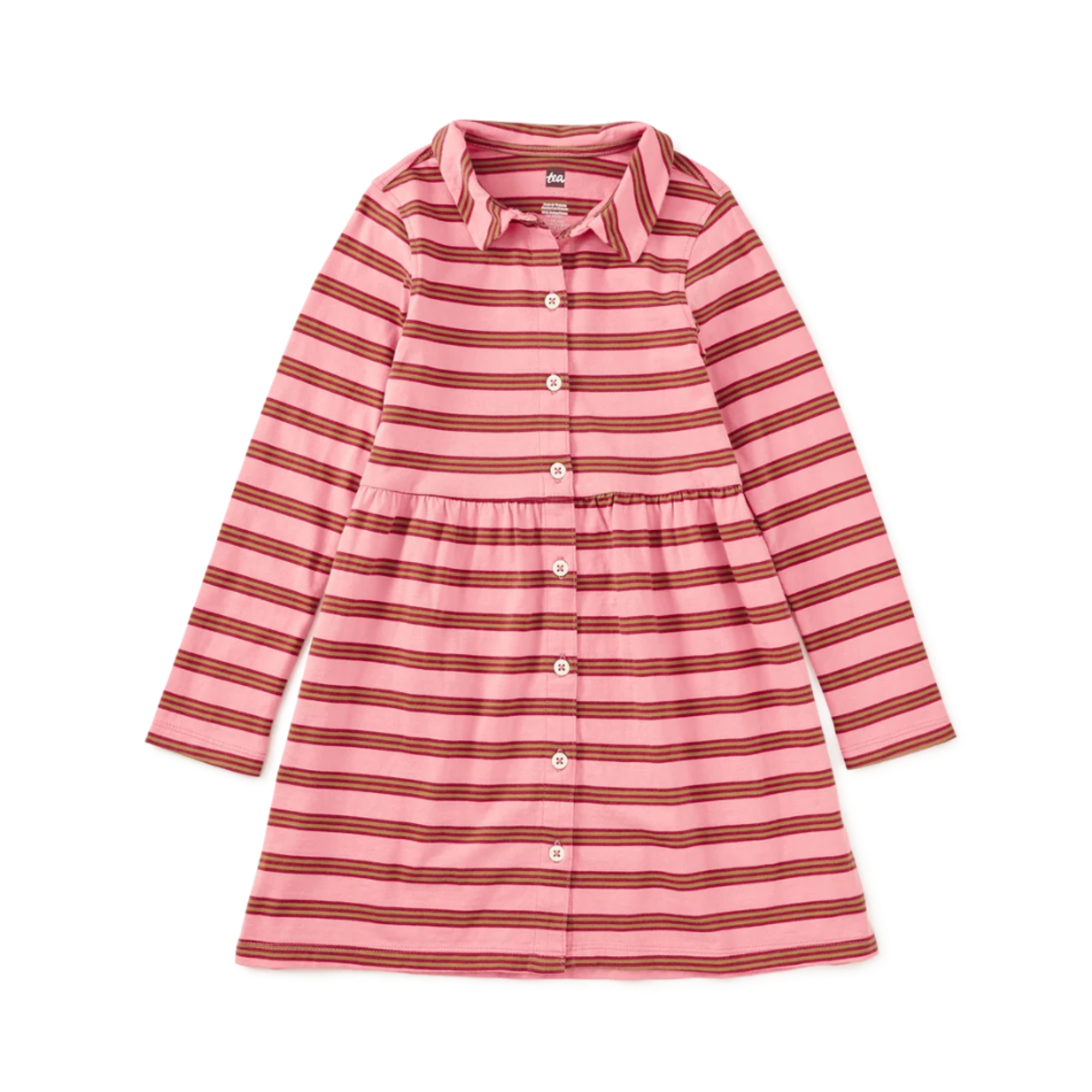 Collared Long Sleeve Shirtdress - Sachet Pink