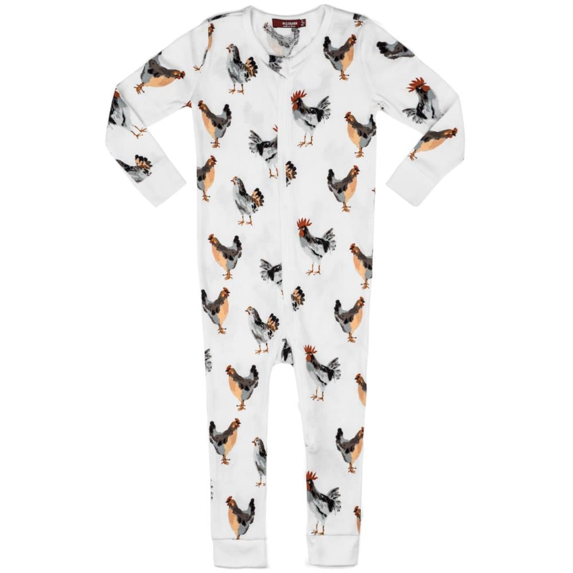Organic Zipper Pajama - Chicken