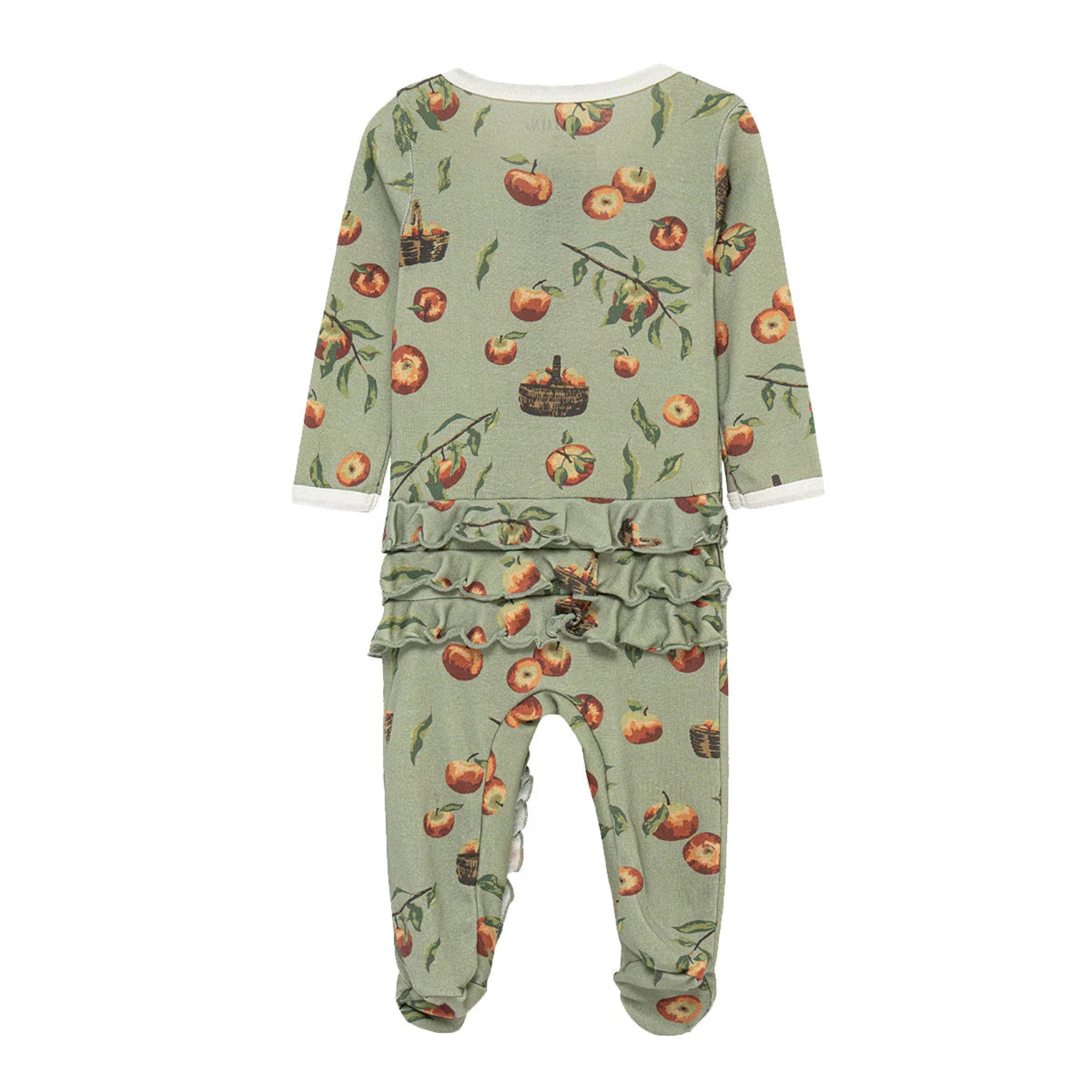 Organic Cotton Ruffle Footed Romper - Apple Orchard