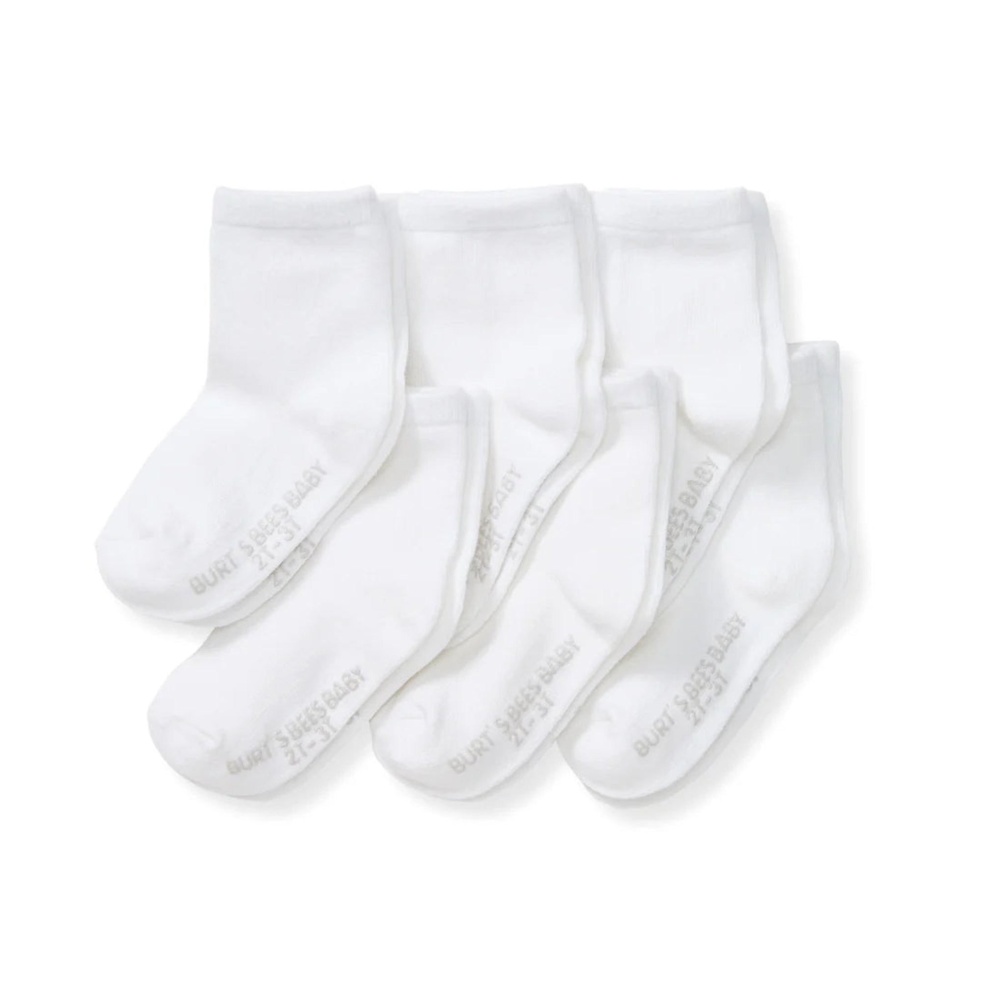 Solid Crew Socks Set of 6 - White