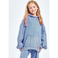Mineral Wash Hoodie-Blue