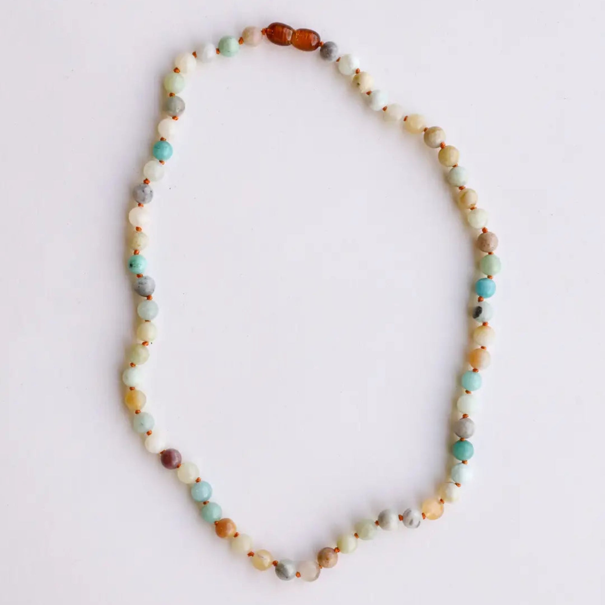 Natural Amazonite Gemstone Necklace - 11''