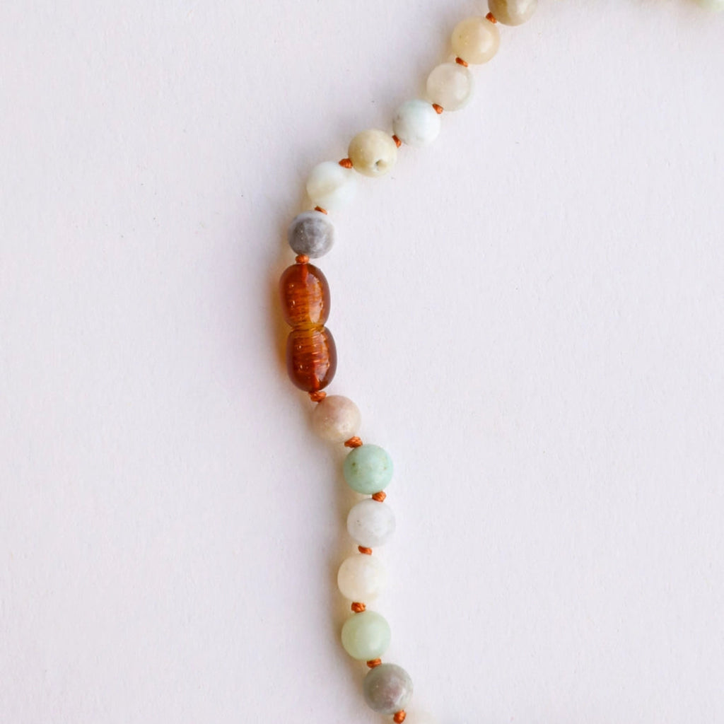 Natural Amazonite Gemstone Necklace - 11''