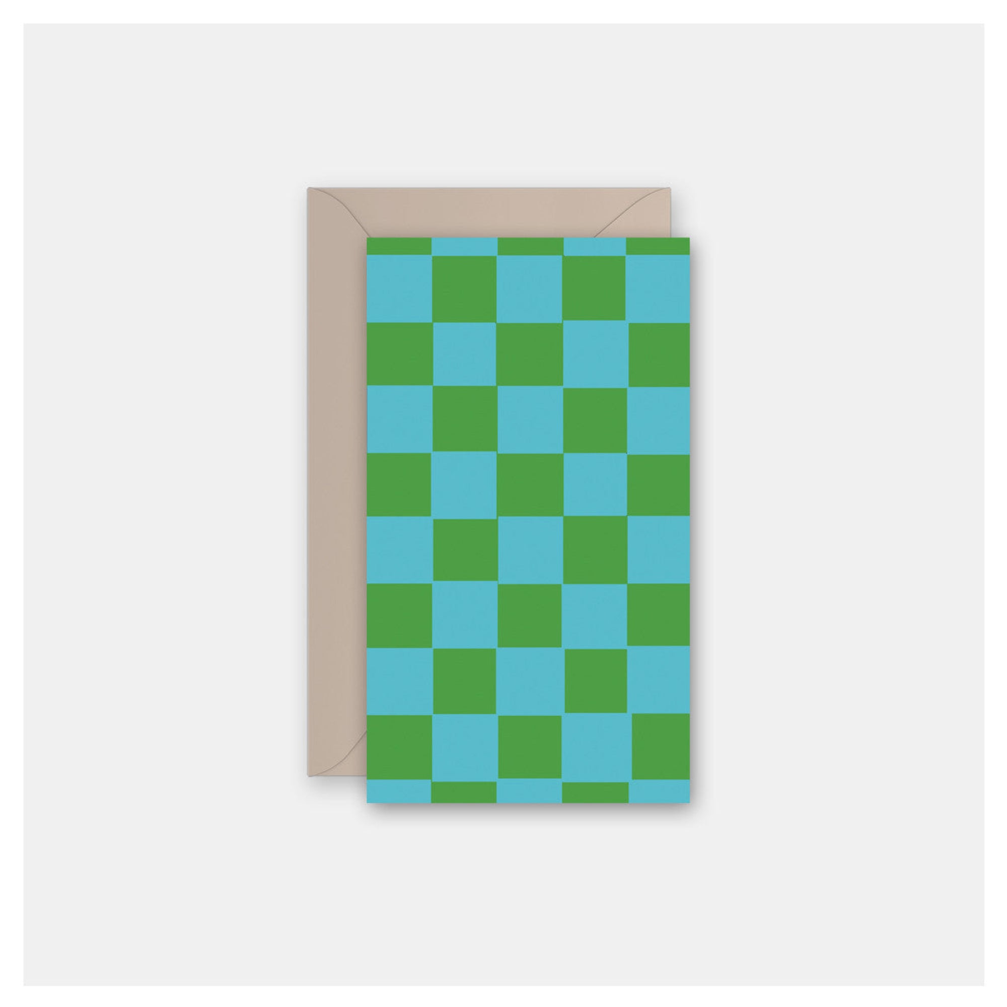 Blue and Green Check Enclosure Card