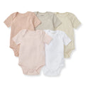Solid Organic Cotton Short Sleeve Bodysuit 5 Pack - Pink Sand