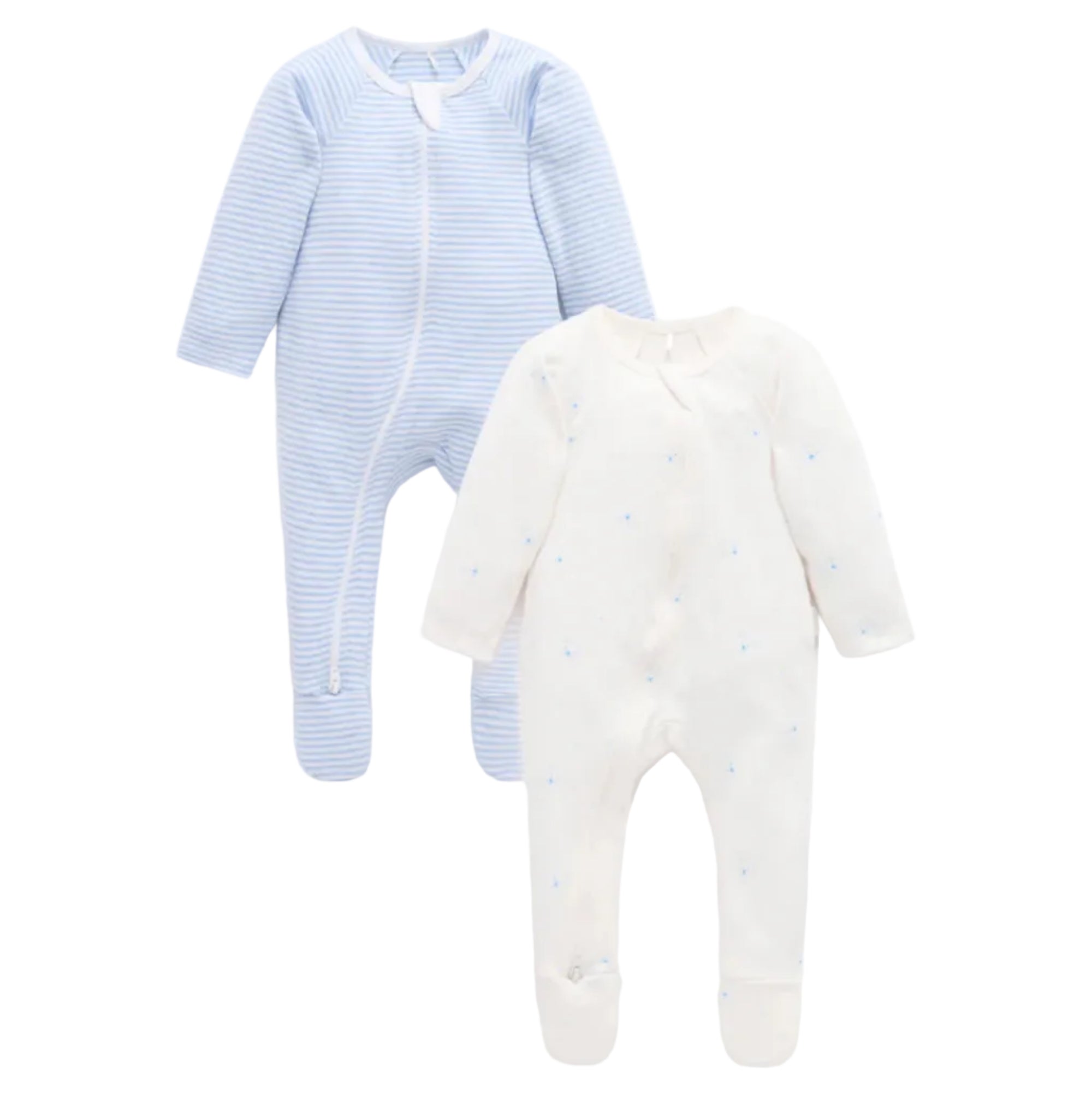 Zip Growsuit 2 Pack - Pale Blue Bear