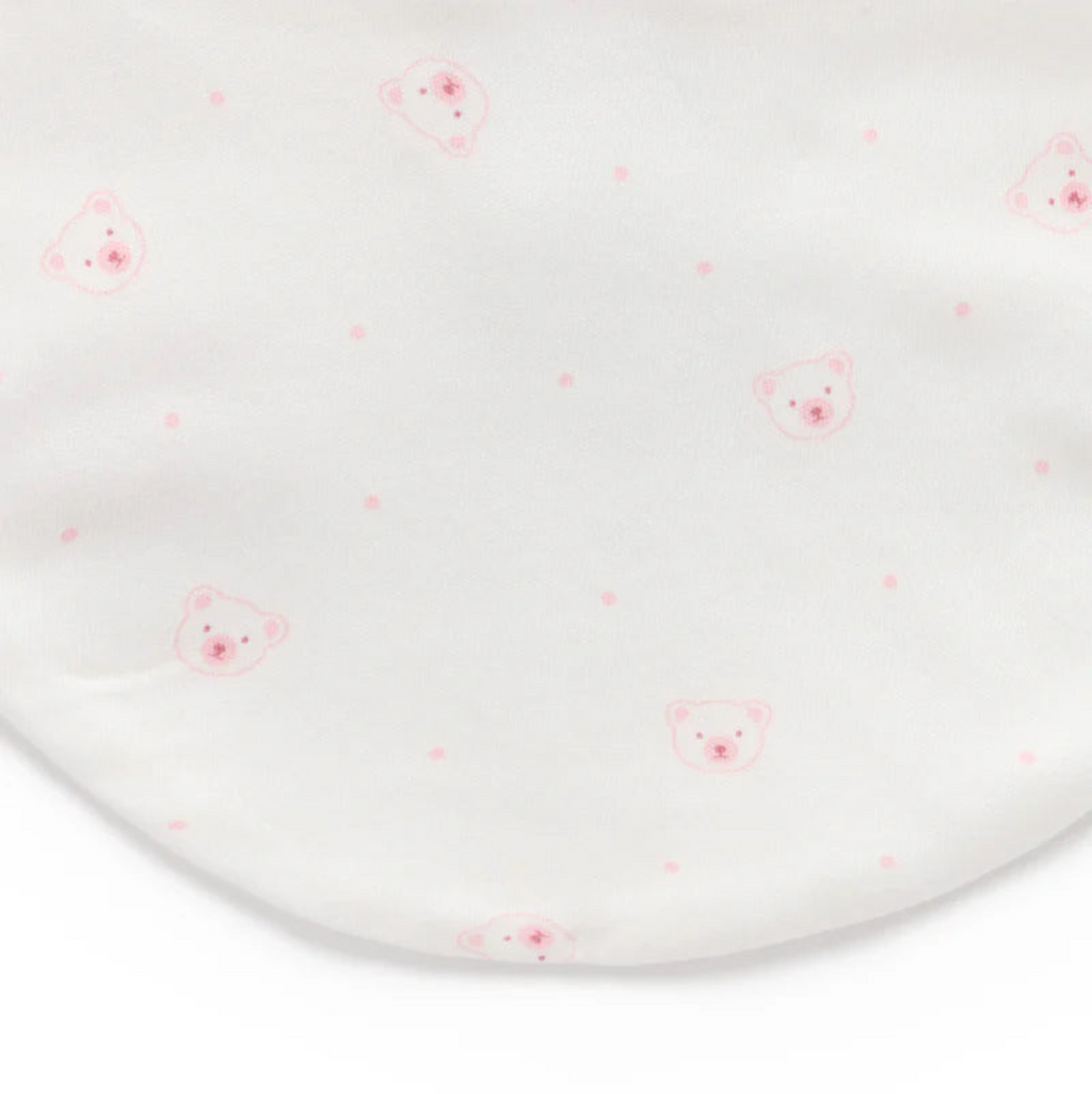 Essential Dribble Bib 2 Pack - Pale Pink Bear