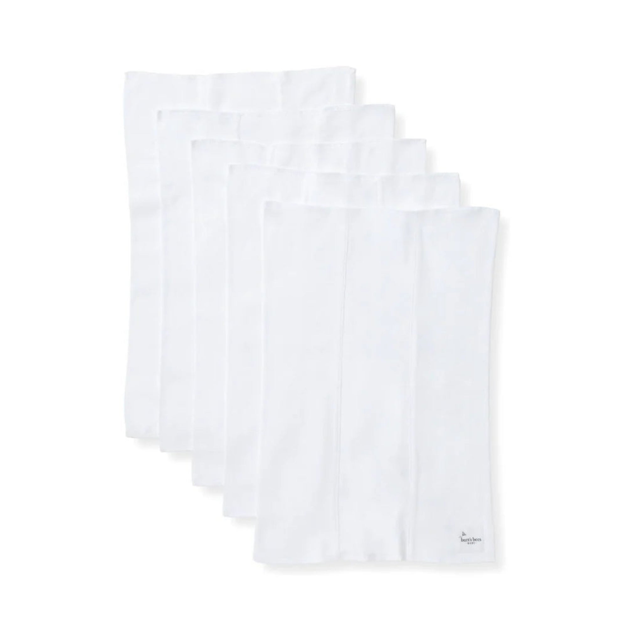 Bee Essential Set of 5 Burp Cloths - White
