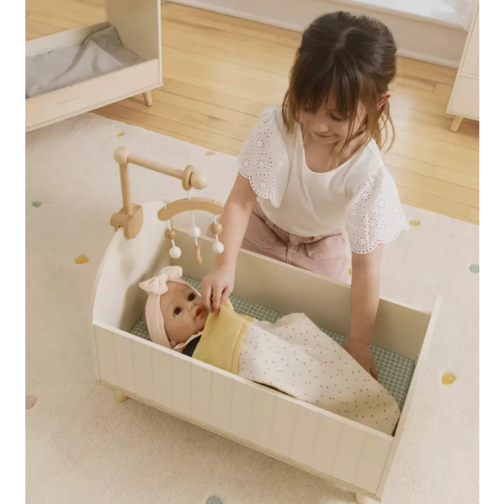 Wooden Dolls’ Crib & Accessories