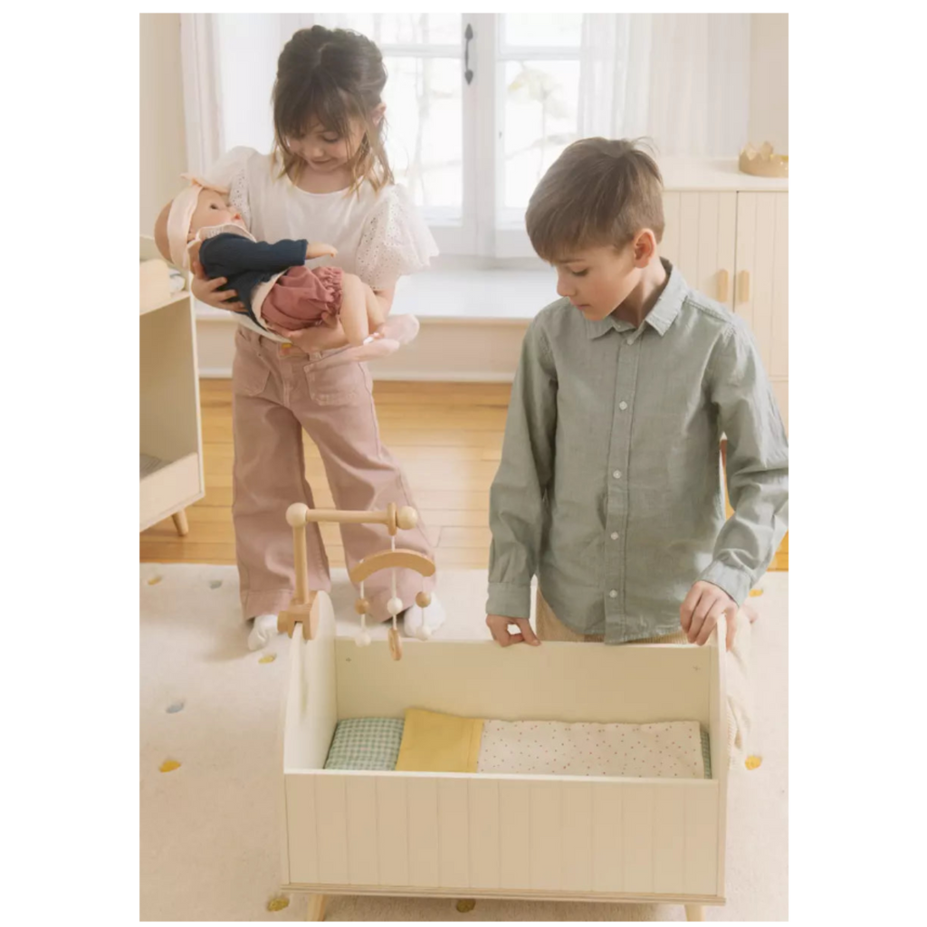 Wooden Dolls’ Crib & Accessories
