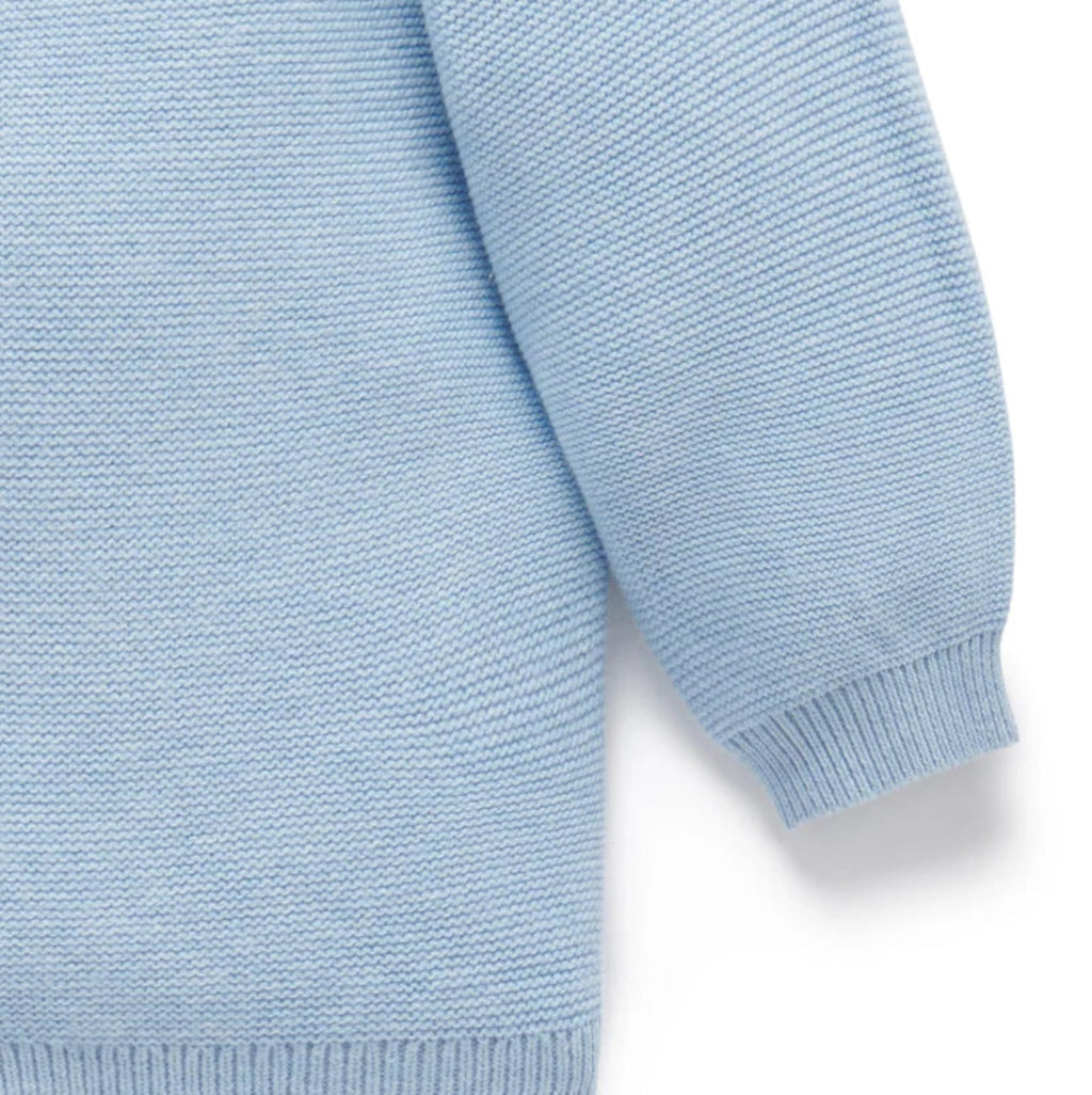 Textured Cardigan - Blue Melange