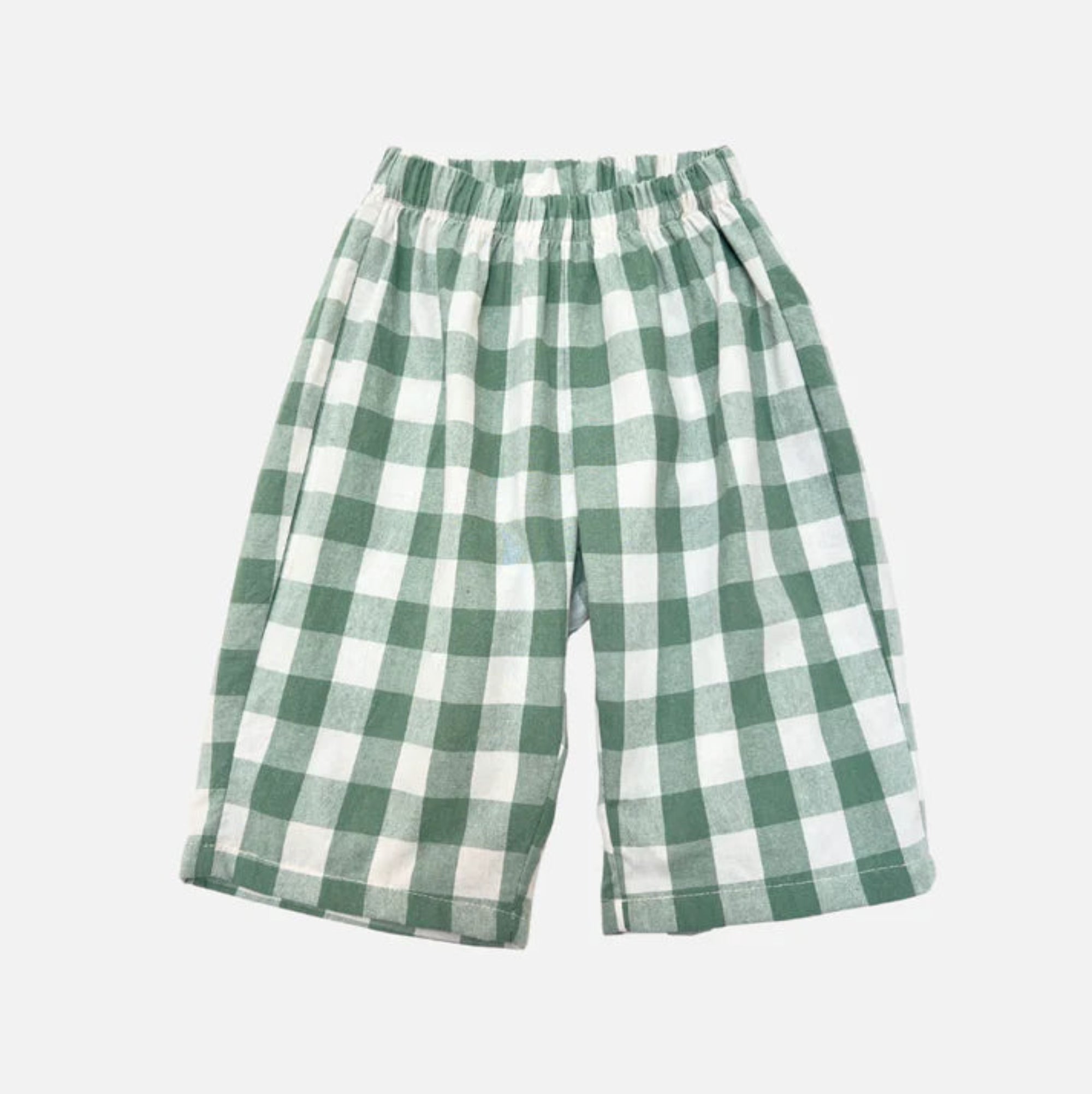 Gingham Baby Pant - Green and White