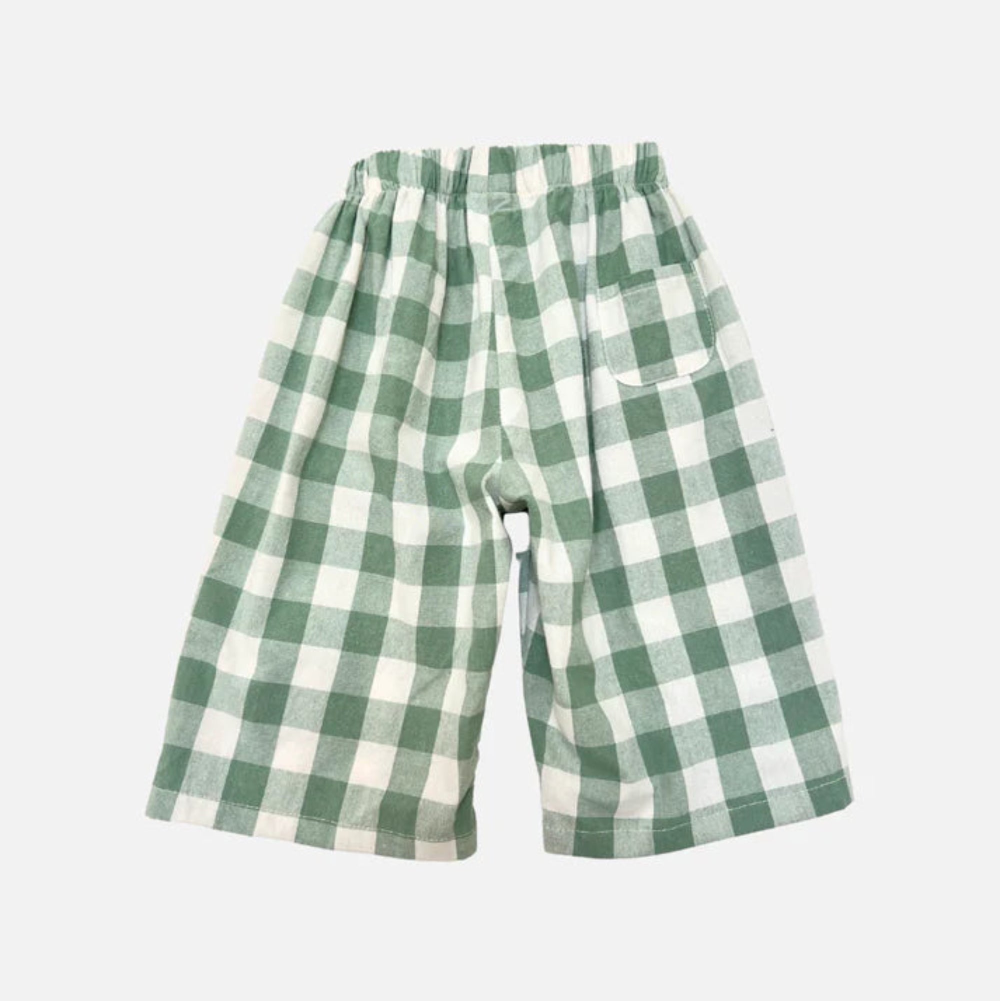 Gingham Baby Pant - Green and White