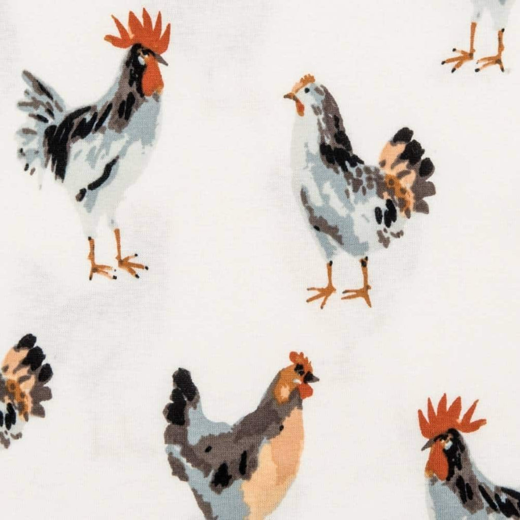 Organic Zipper Pajama - Chicken
