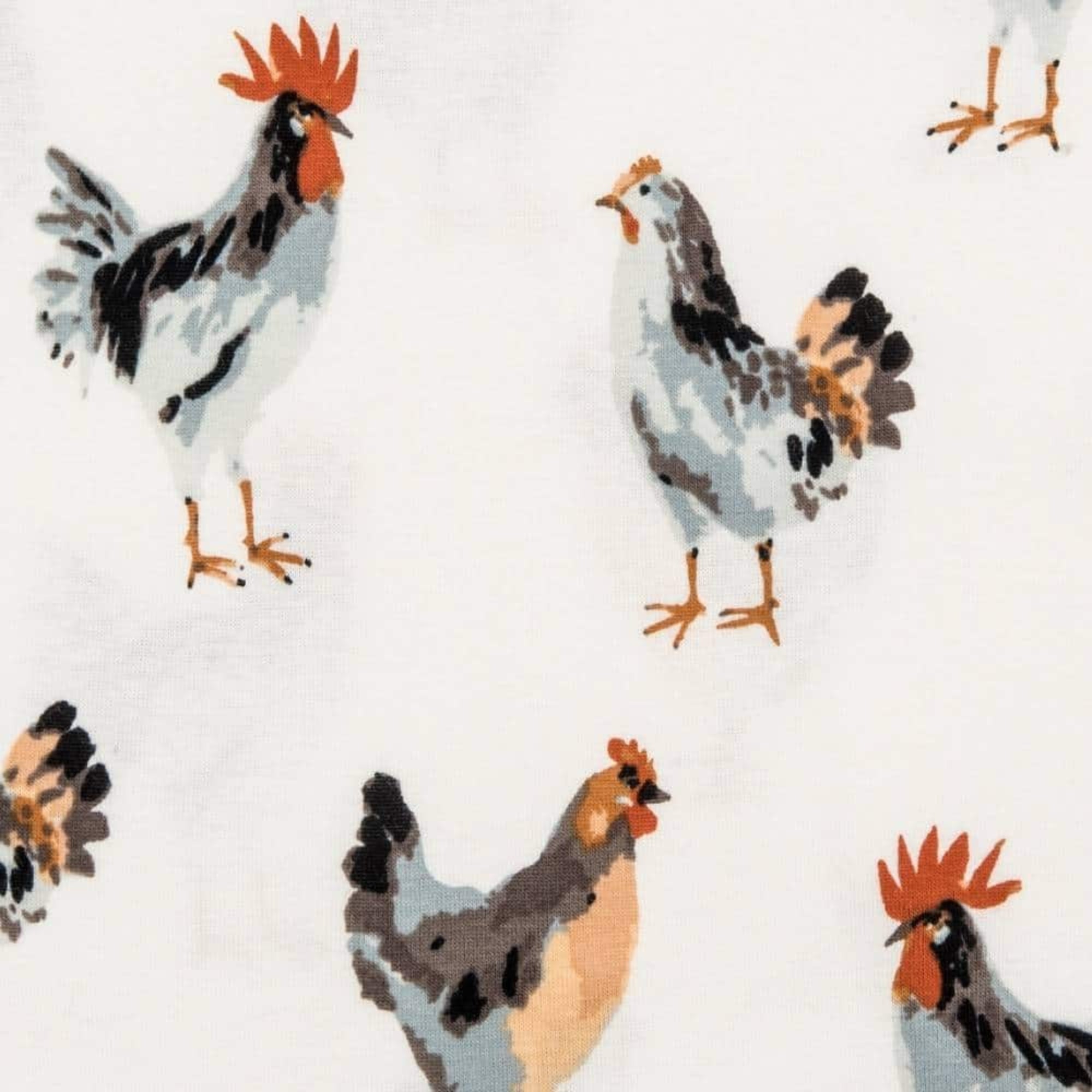 Organic Zipper Pajama - Chicken