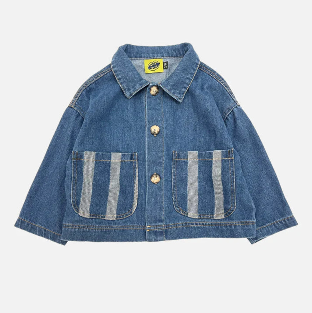 Stripe Pocket Chore Coat - Denim
