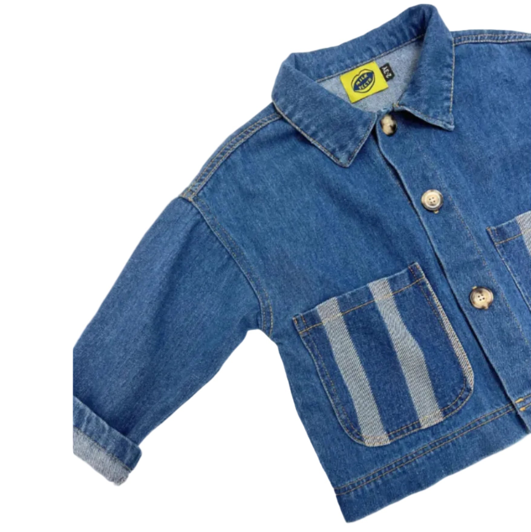 Stripe Pocket Chore Coat - Denim