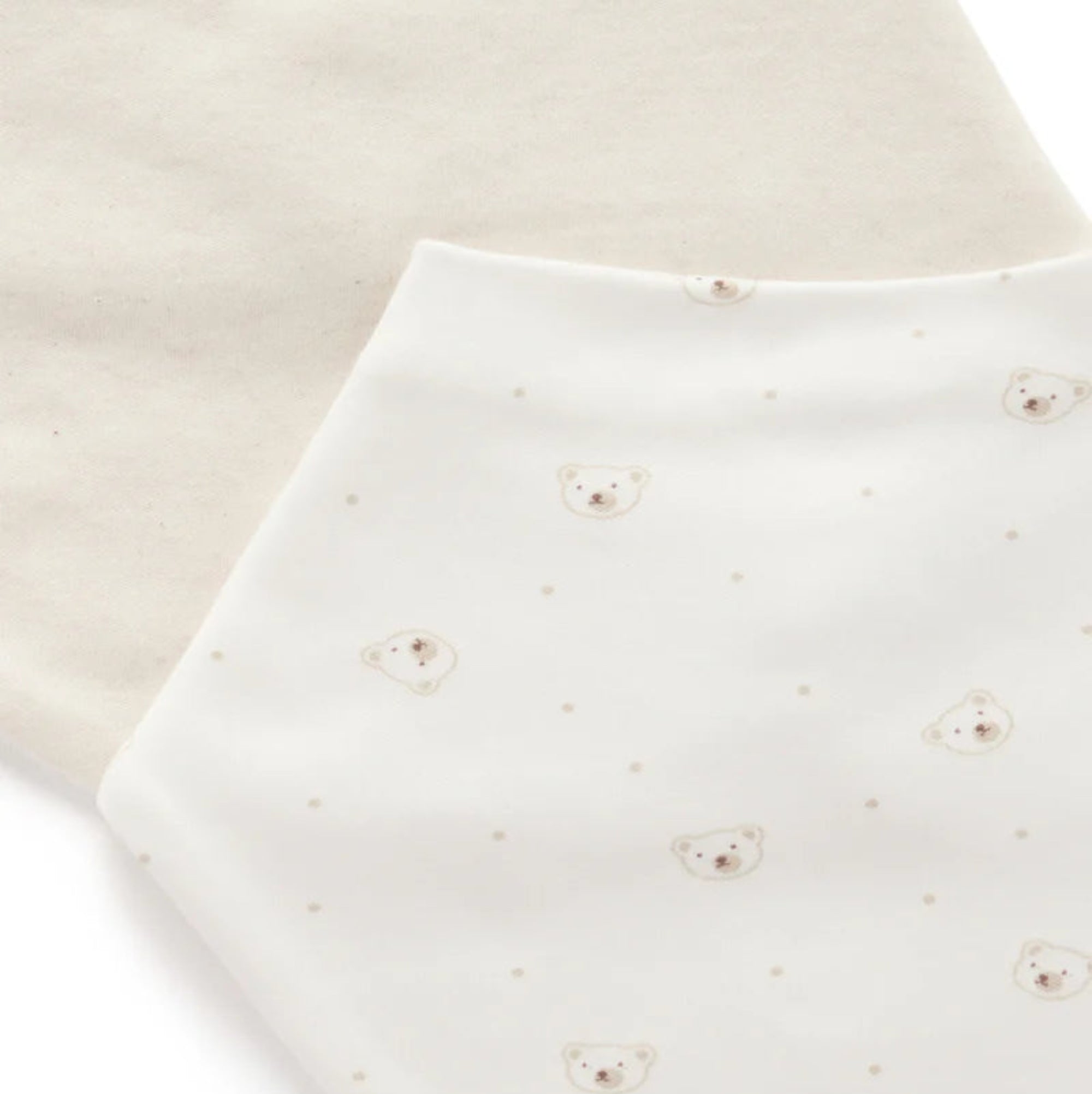 Essential Dribble Bib 2 Pack - Vanilla Bear