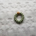 Teething Ring Wood + Silicone Beads Teether Toy - Green