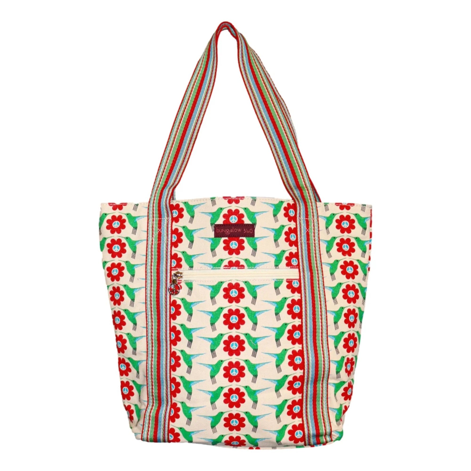 Hummingbird Striped Tote
