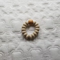 Teething Ring Wood + Silicone Beads Teether Toy - Khaki