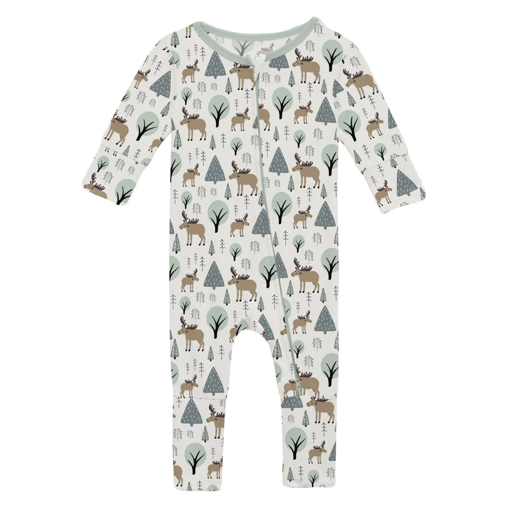 Print Convertible Coverall Natural Forest Moose