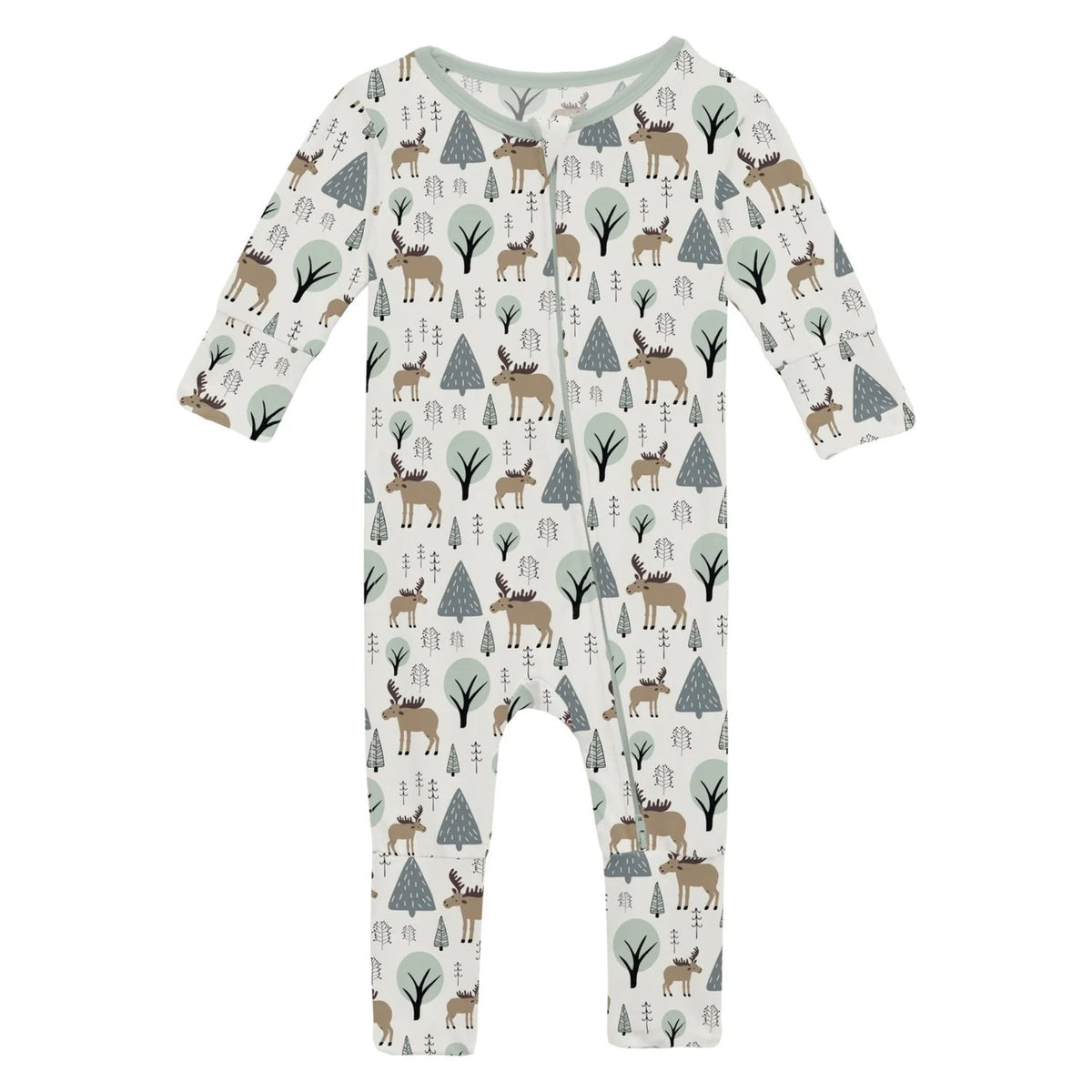 Print Convertible Coverall Natural Forest Moose