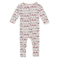 Print Convertible Coverall Baby Rose Penguins