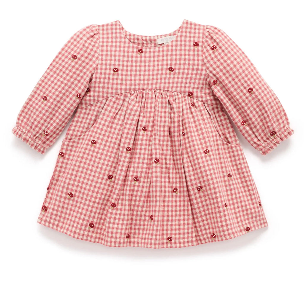 Gingham Broidery/Toadstool Dress