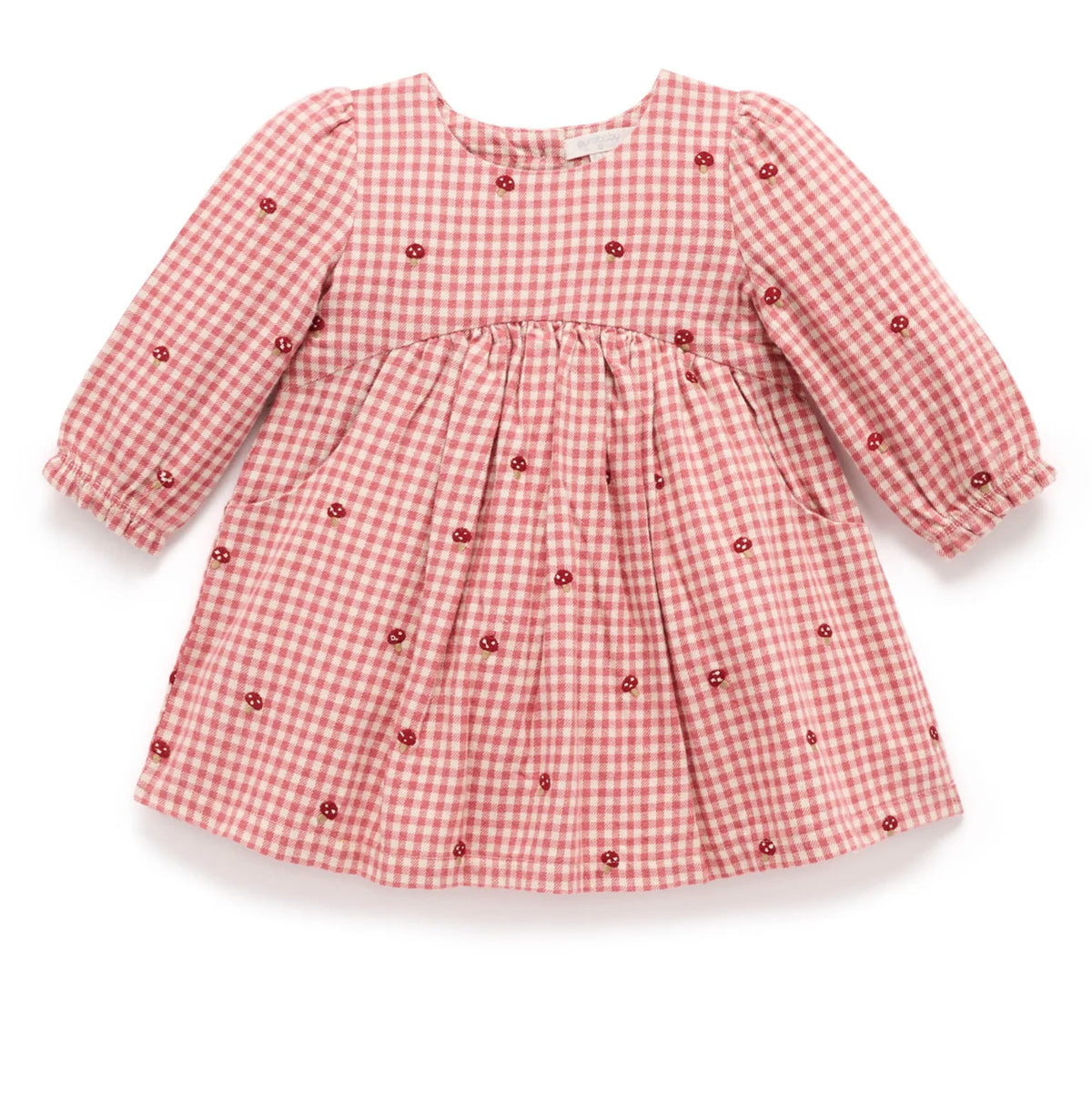 Gingham Broidery/Toadstool Dress