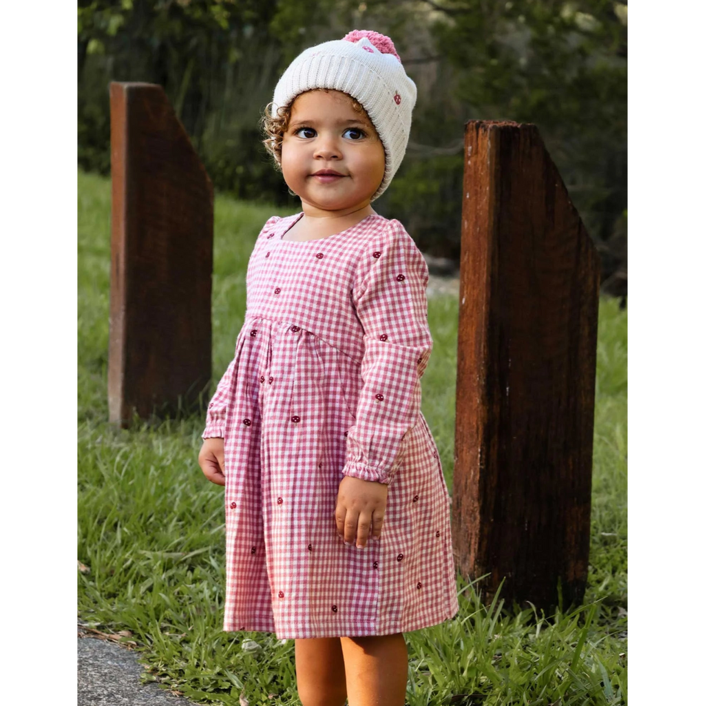 Gingham Broidery/Toadstool Dress