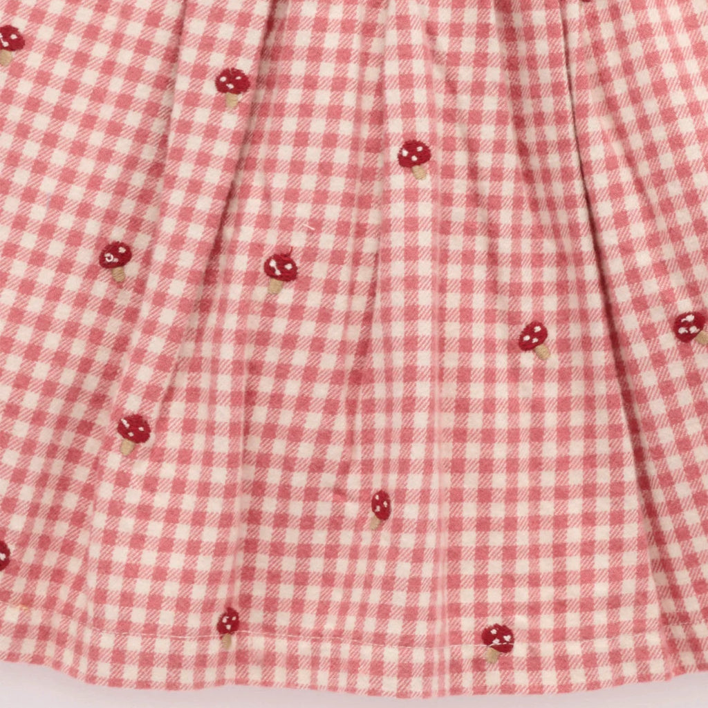 Gingham Broidery/Toadstool Dress