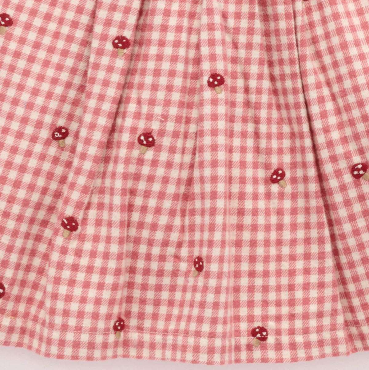 Gingham Broidery/Toadstool Dress