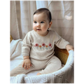 Scalloped Knit Set-Wheat Melange