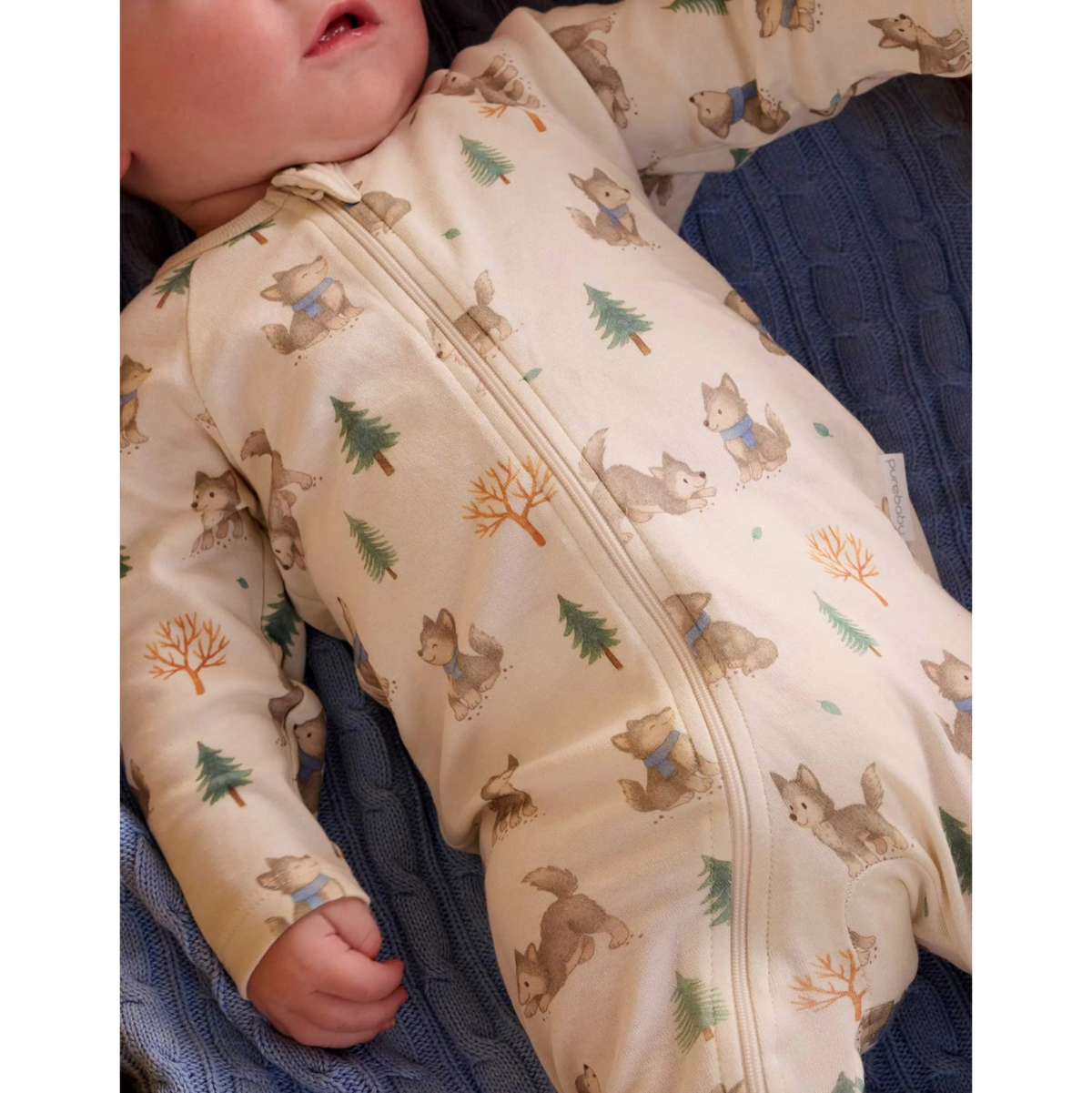 2 Pack Zip Growsuit-Wolf Cub