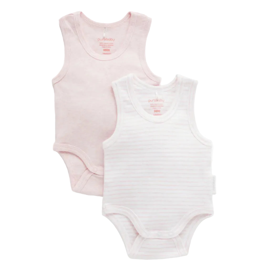 Rib Bodysuit 2 Pack - Pale Pink