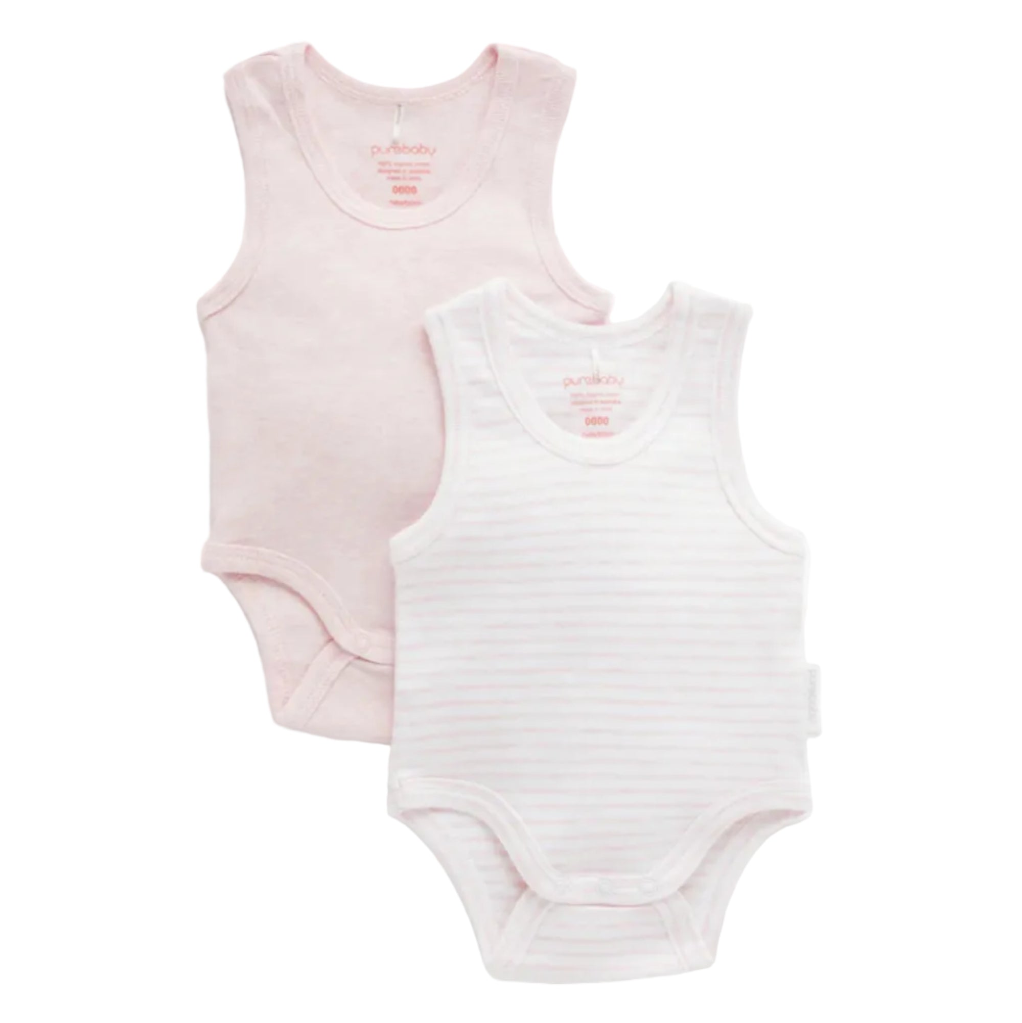 Rib Bodysuit 2 Pack - Pale Pink