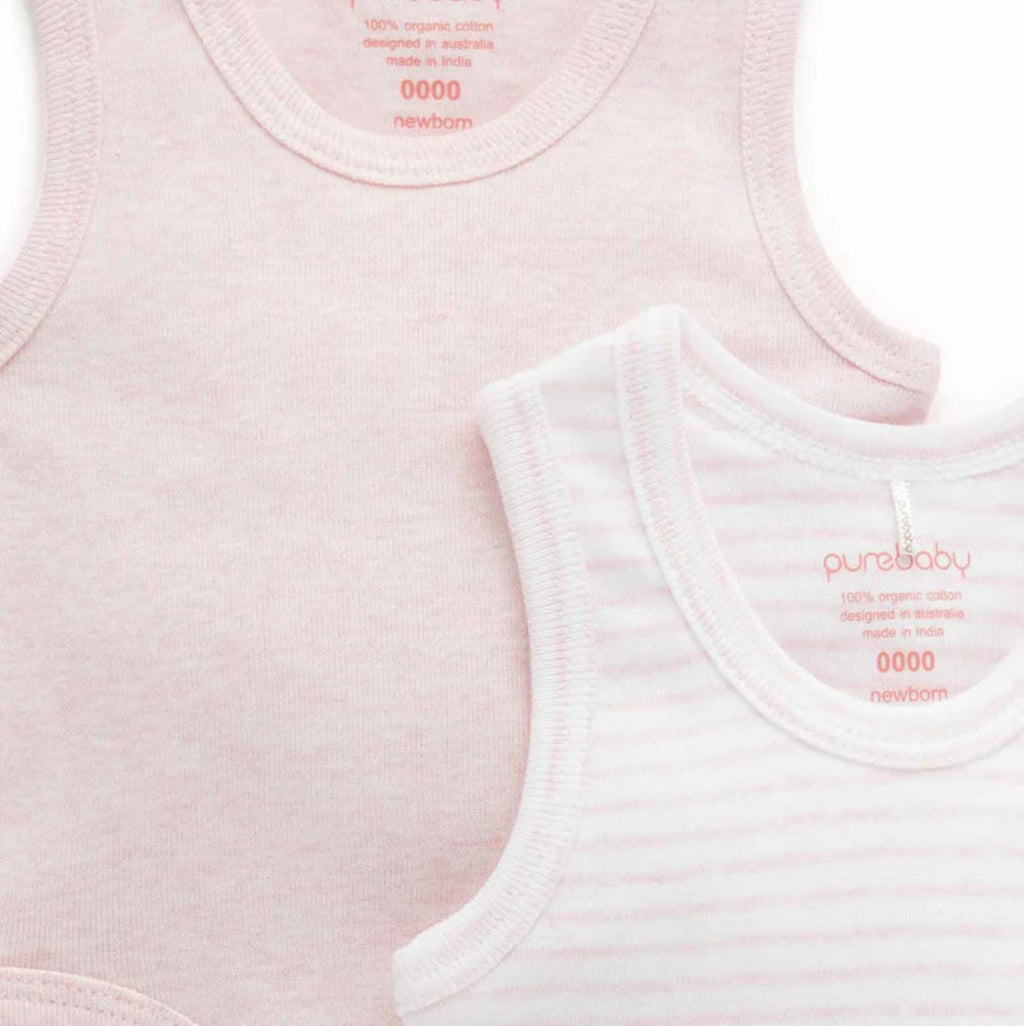 Rib Bodysuit 2 Pack - Pale Pink