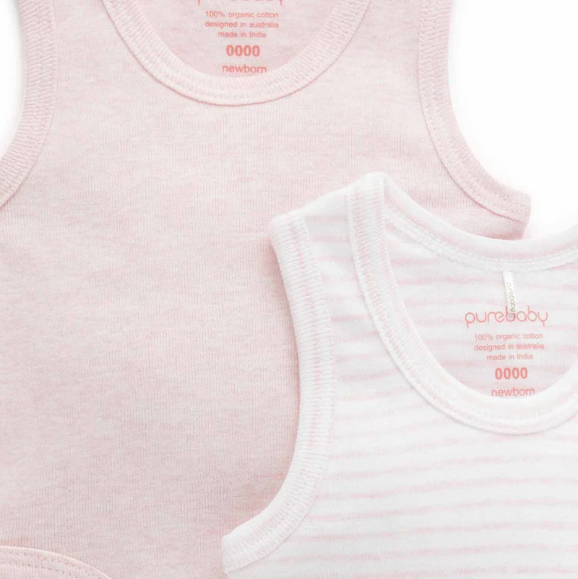 Rib Bodysuit 2 Pack - Pale Pink