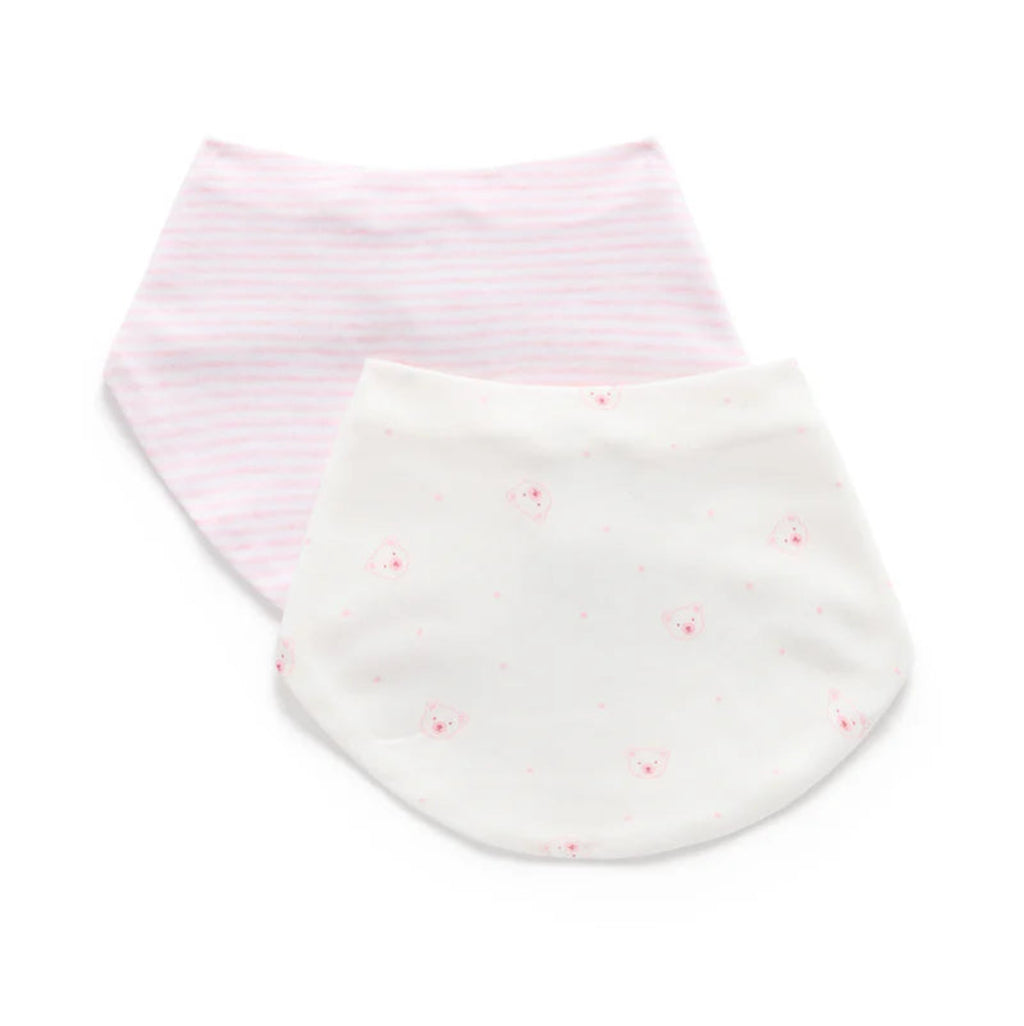 Essential Dribble Bib 2 Pack - Pale Pink Bear