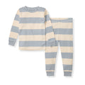 Big Kid Rugby Stripe Organic Cotton Two-Piece Pajamas - Quarry