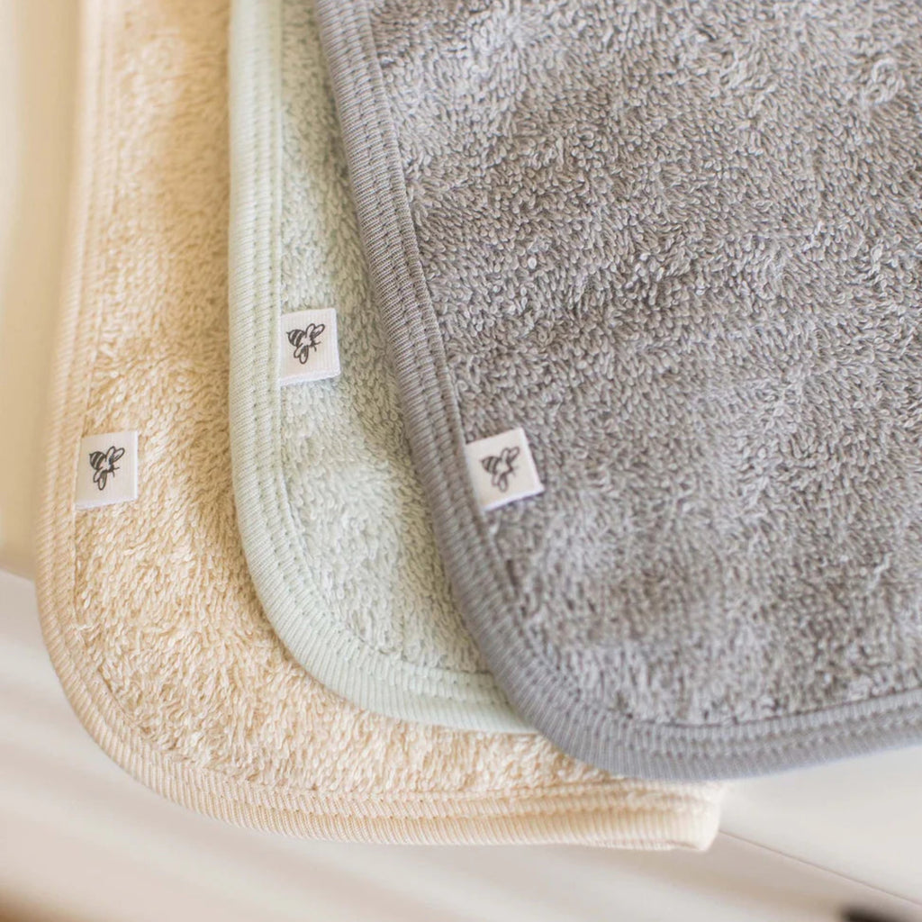 Organic Cotton Woven Terry Solid Washcloths 3 Pack - Quarry