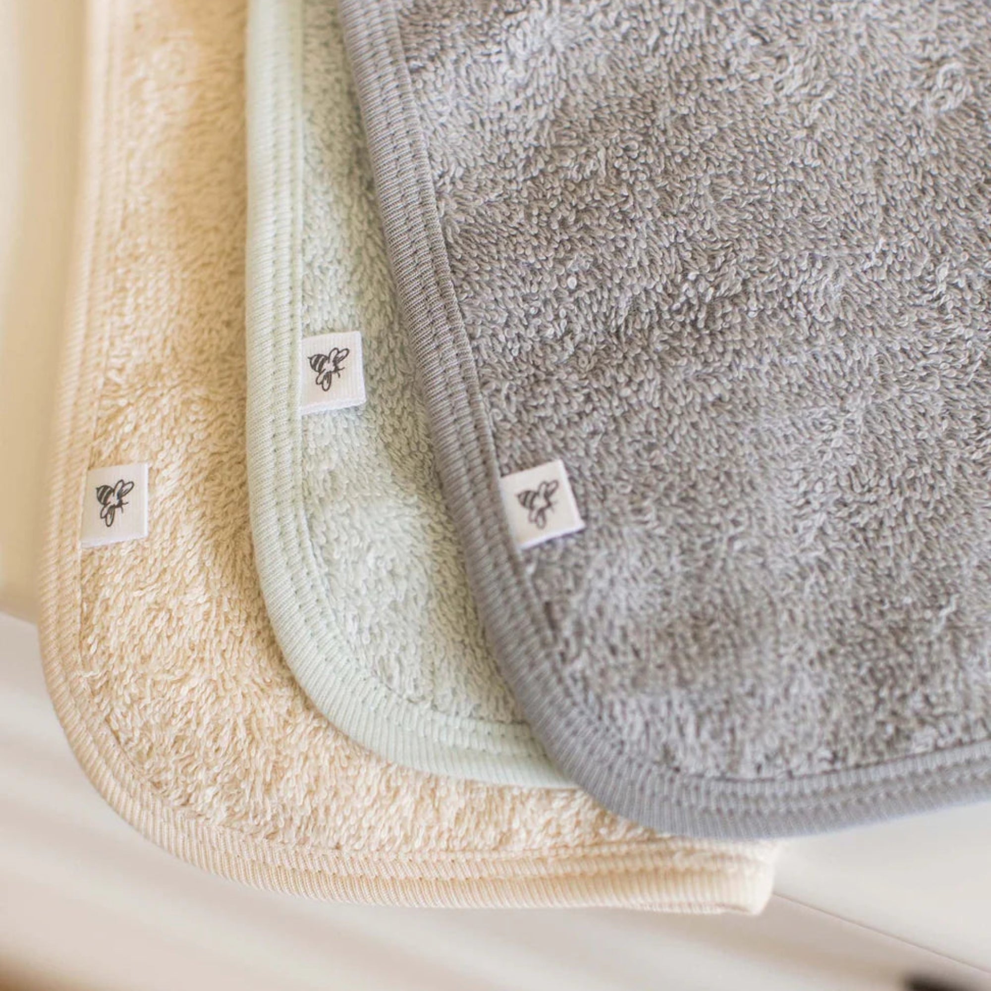 Organic Cotton Woven Terry Solid Washcloths 3 Pack - Quarry