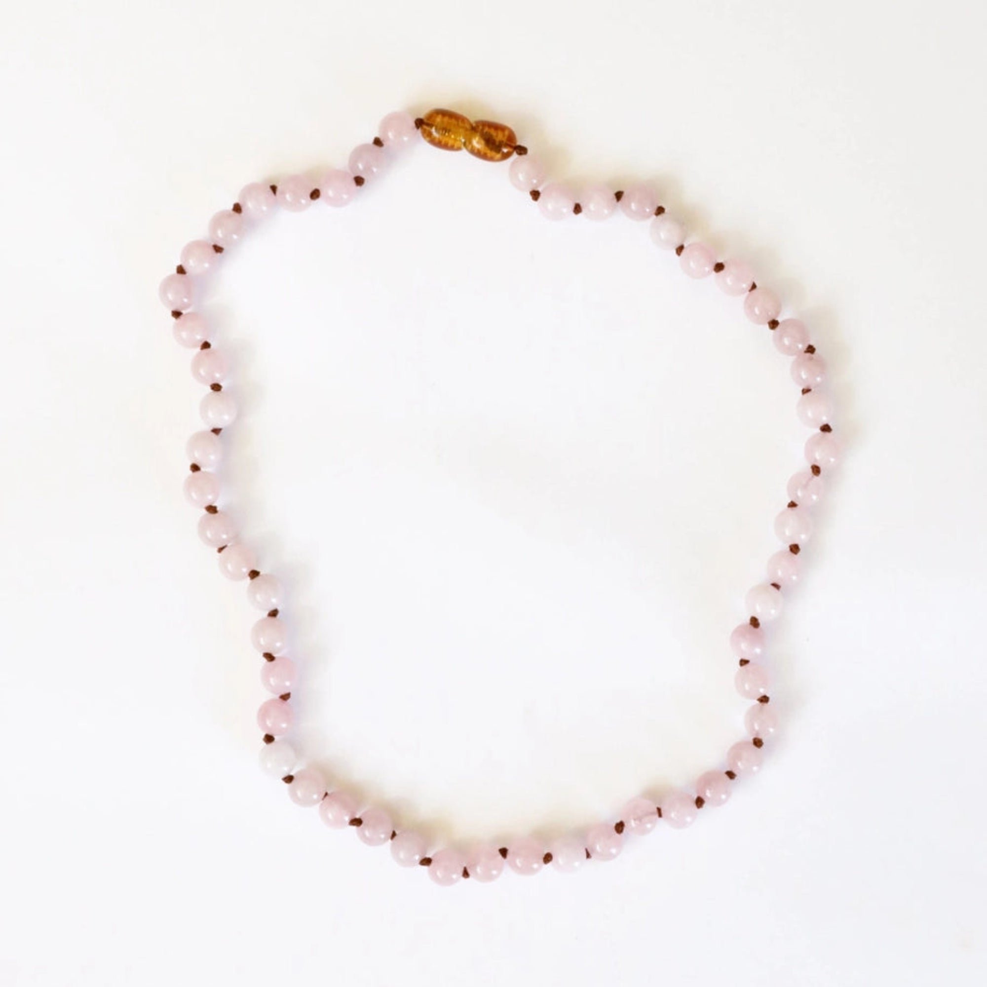 Pure Gemstone + Natural Rose Quartz Necklace - 11''