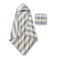 Rugby Stripe Woven Terry Towel & Washcloth Set - Quarry