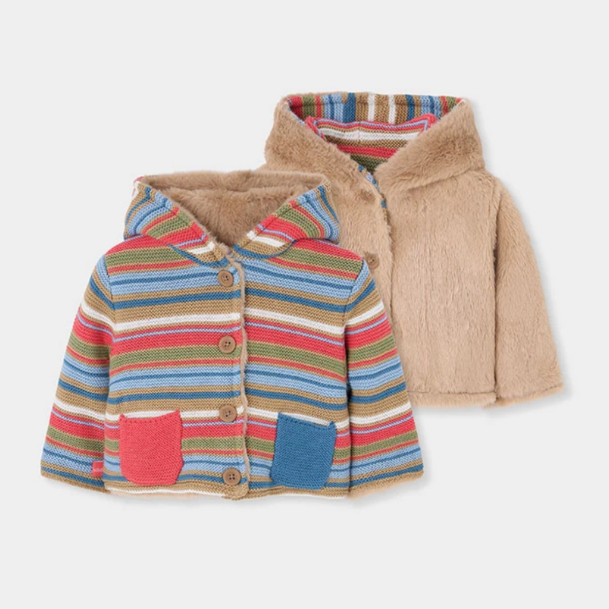 Stripe Fuzzy Reversible Jacket 7459