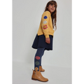 Navy Tights Smiley Print
