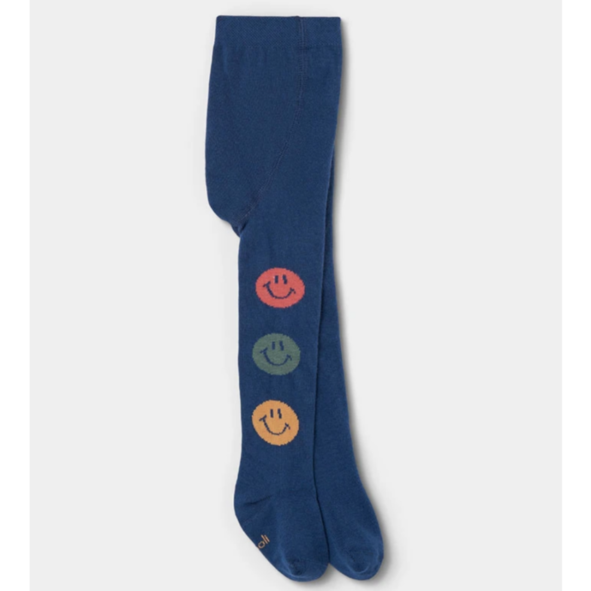 Navy Tights Smiley Print